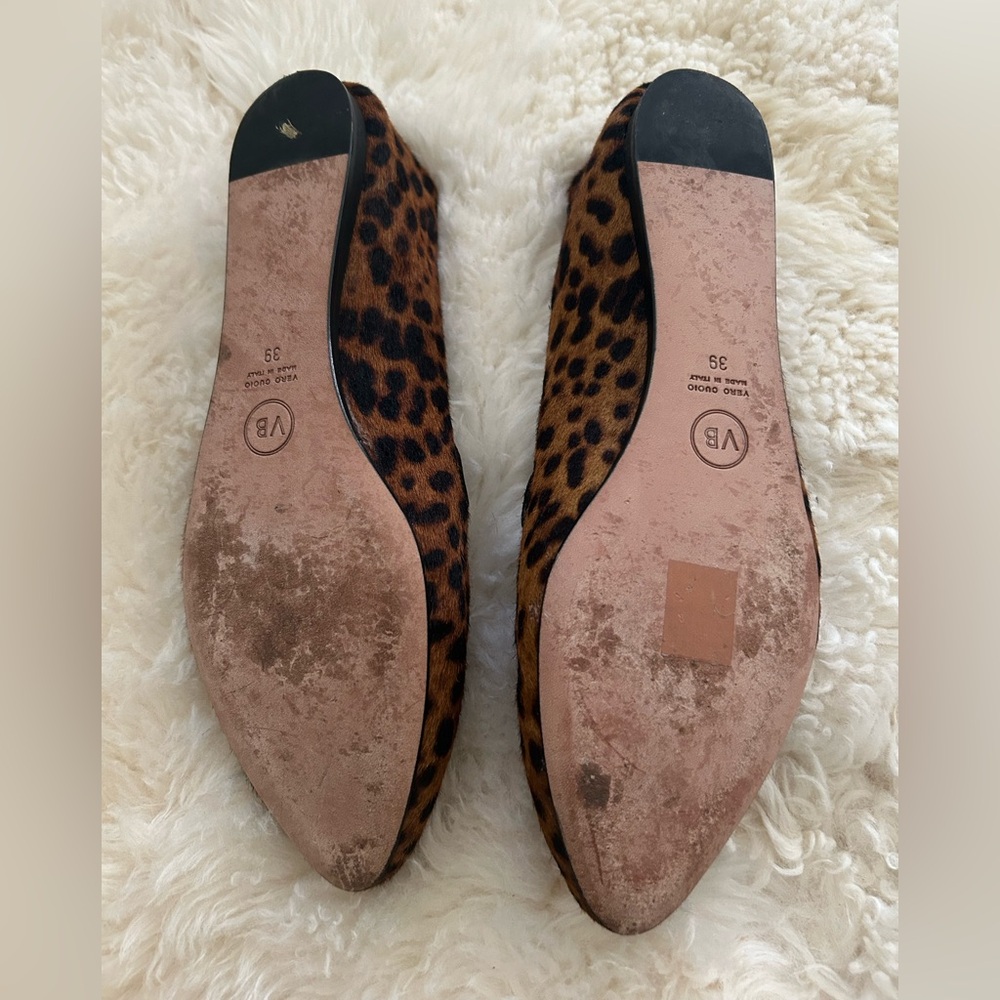 Veronica Beard Leopard Print Pointed Flats in Brown and Black - Picture 5 of 8
